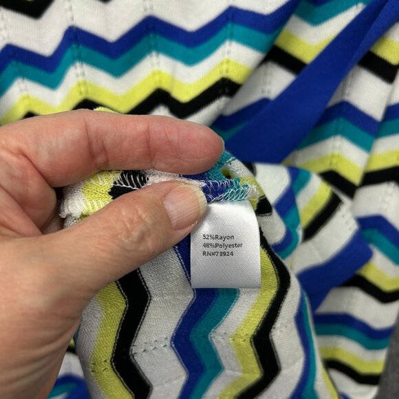 Ming Wang One Shoulder Column Maxi Dress Women's Size XS Chevron Knit NWT - Picture 7 of 13